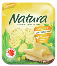 Сыр Natura Сливочный полутвердый нарезка 45%, 300г
