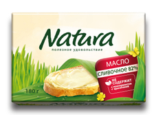 Масло сливочное Natura 82%, 180г