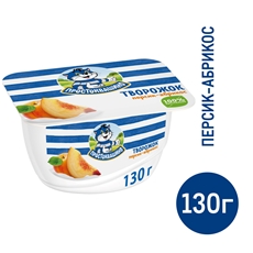 Продукт творожный Простоквашино персик-абрикос 3.6%, 130г