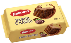 Вафли Яшкино с какао, 200г