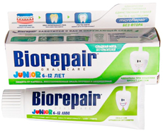 Зубная паста детская Biorepair Junior со вкусом мяты от 6 до 12 лет, 75мл