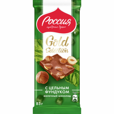 Шоколад Россия Щедрая душа молочный цельный фундук, 85г