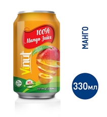 Сок Vinut манго прямой отжим, 330мл