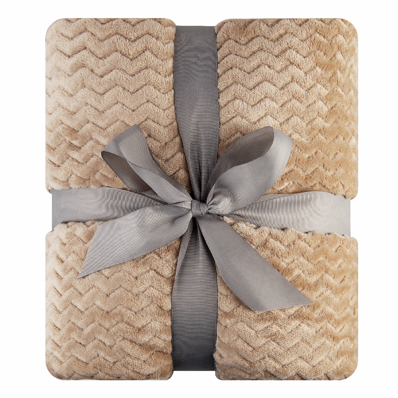 Tarrington House Плед микровелюр Волна бежевый 250г, 150 x 200см