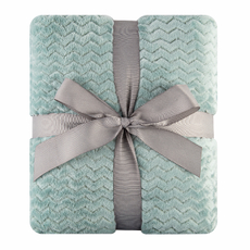 Tarrington House Плед микровелюр Волна мятный 250г, 150 x 200см