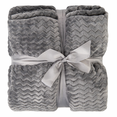 Tarrington House Плед микровелюр Волна графит 250г, 200 x 220см