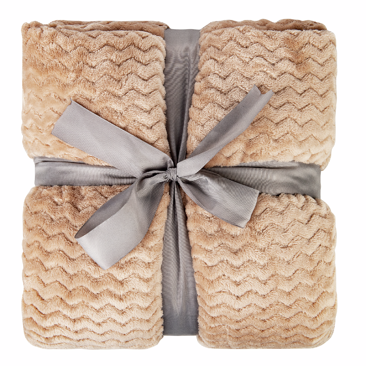 Tarrington House Плед микровелюр Волна бежевый 250г, 200 x 220см