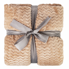 Tarrington House Плед микровелюр Волна бежевый 250г, 200 x 220см