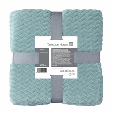 Tarrington House Плед микровелюр Волна мятный 250г, 200 x 220см