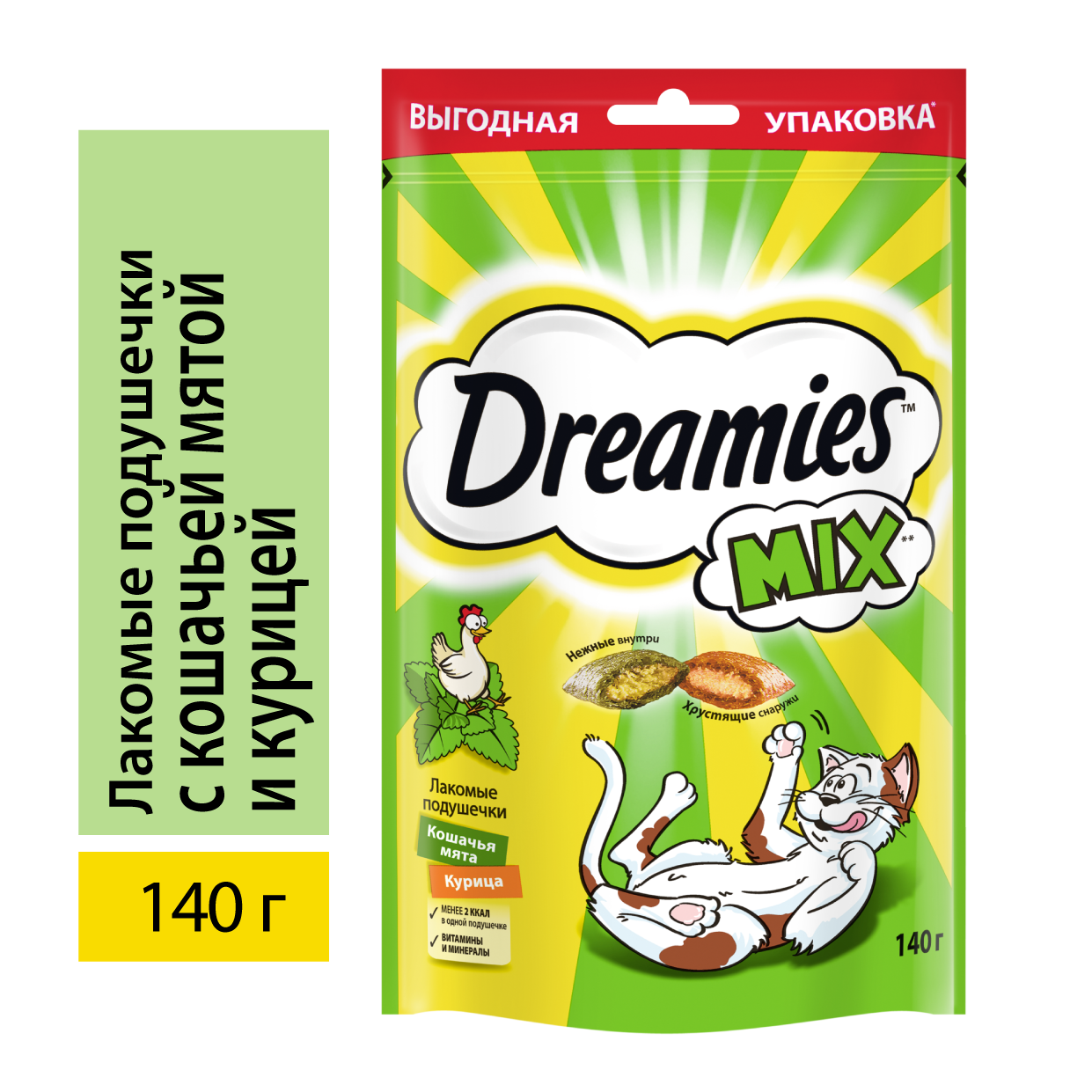 Изображение товара Лакомства Dreamies для кошек микс курица-мята, 140г