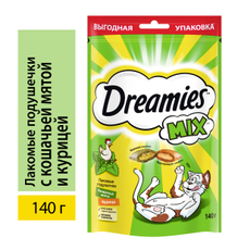 Лакомства Dreamies для кошек микс курица-мята, 140г