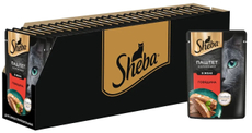 Корм влажный Sheba для кошек Нежный паштет в желе с говядиной, 75г x 28 шт