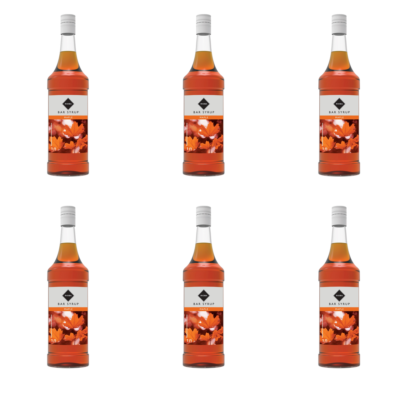 Изображение товара RIOBA Сироп кленовый 1л x 6 шт натуральный ароматизированный для кофе и десертов