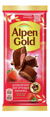 Шоколад Alpen Gold молочный клубника-йогурт, 85г