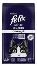 Корм сухой Felix Мясное объедение для взрослых кошек с курицей, 10кг