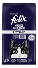 Корм сухой Felix Мясное объедение для взрослых кошек с курицей, 10кг