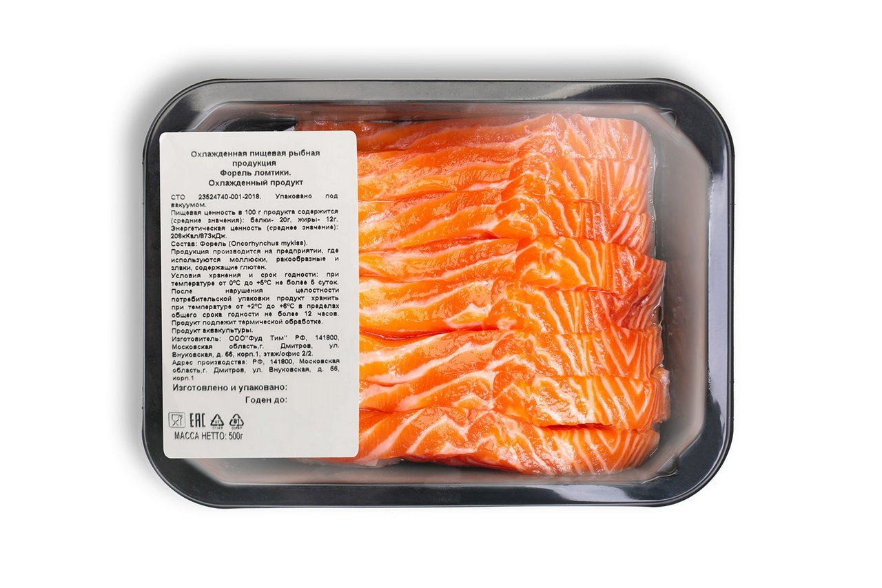 Форель ломтики охлажденная, 500г