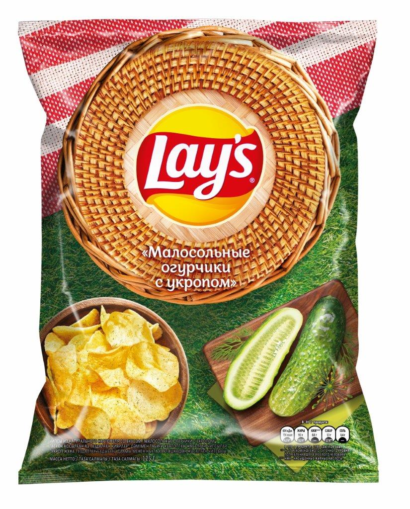 Чипсы Lay's малосольные огурчики с укропом, 125г купить с доставкой на ...