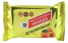 Масса творожная Ростагроэкспорт особая с курагой 23%, 180г