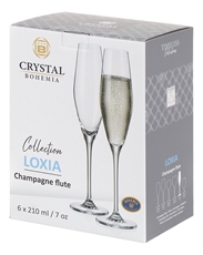 Набор бокалов для шампанского Crystal Bohemia Loxia, 210мл х 6шт