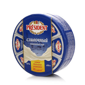 Сыр PRESIDENT сливочный плавленый, 280г