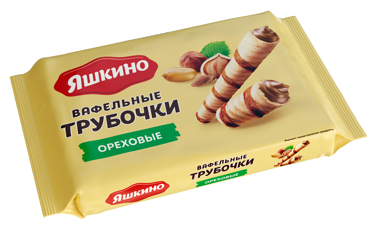 Яшкино трубочки вафельные ореховые