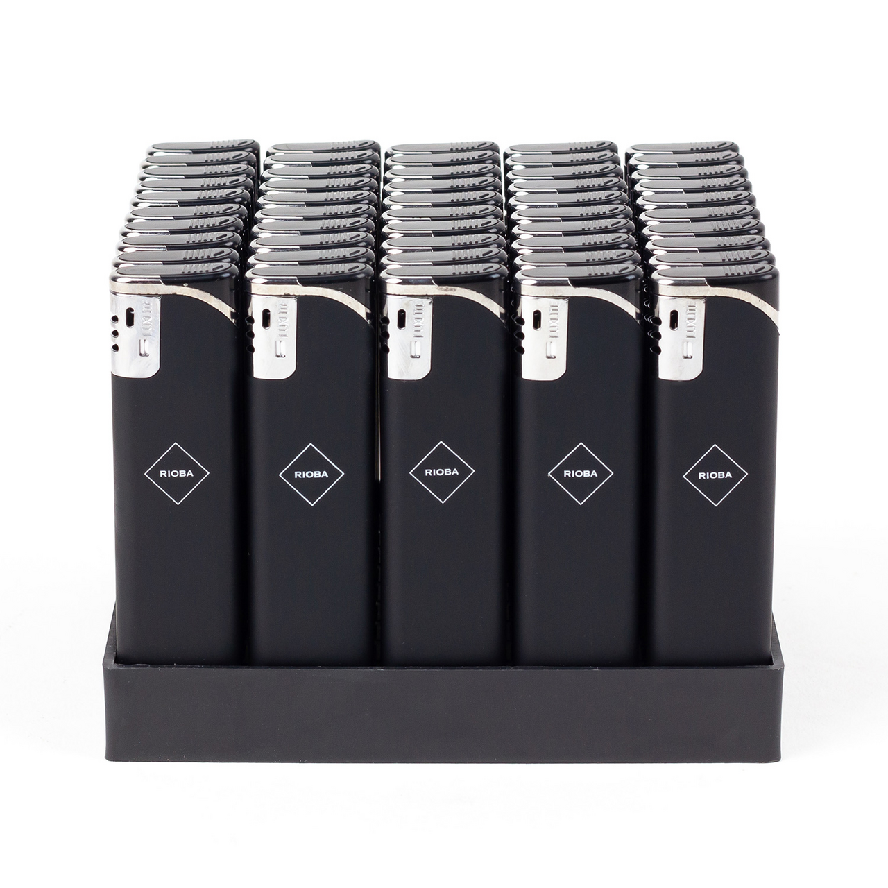 RIOBA Зажигалка пьезо черная XHD118, 50 шт