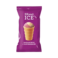 Мороженое Brandice Банановое с клубникой в вафельном стаканчике, 70г