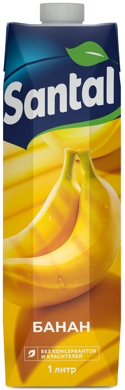 Изображение товара Нектар банановый Santal 1л - натуральный фруктовый напиток, без красителей и консервантов