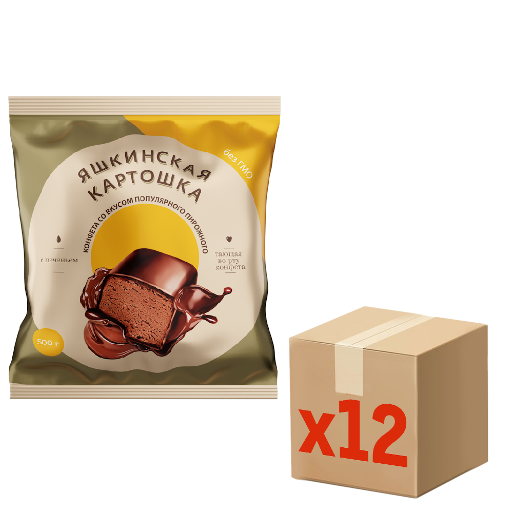 Конфеты Kdv Яшкинская картошка, 500г x 12 шт