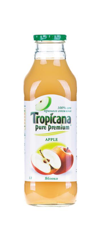 Сок TROPICANA яблоко, стекло, 1л купить с доставкой на дом, цены в ...