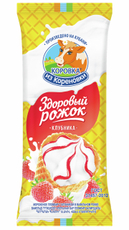 Мороженое пломбир Коровка из Кореновки с клубникой в вафельном рожке, 120г