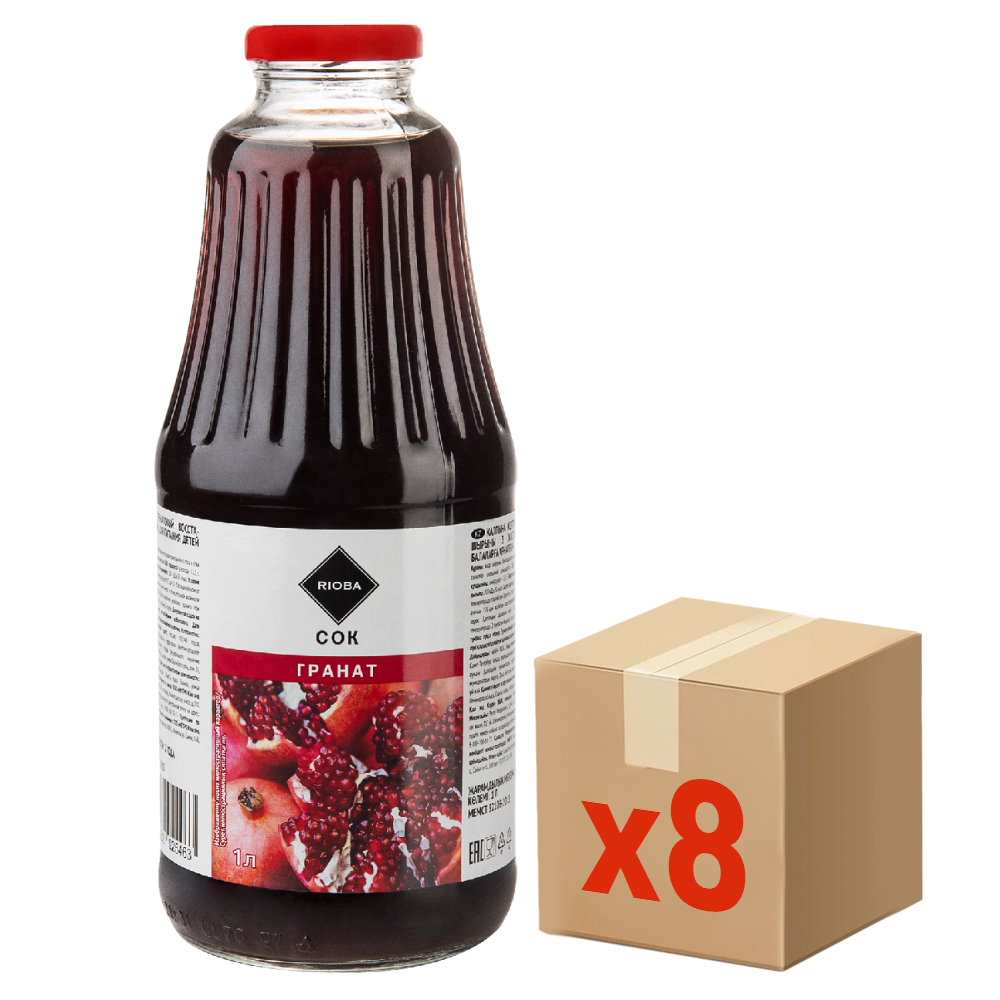 RIOBA Сок гранатовый, 1л x 8 шт