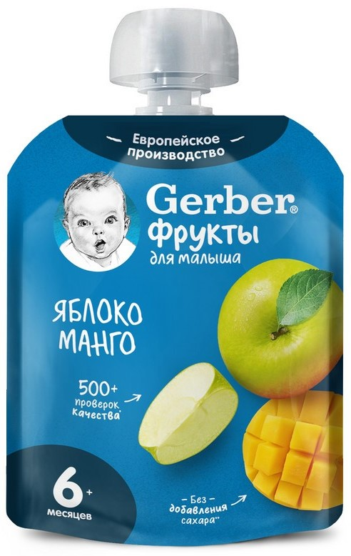 Изображение товара Пюре фруктовое детское Gerber Яблоко и манго с 6 месяцев, 90г