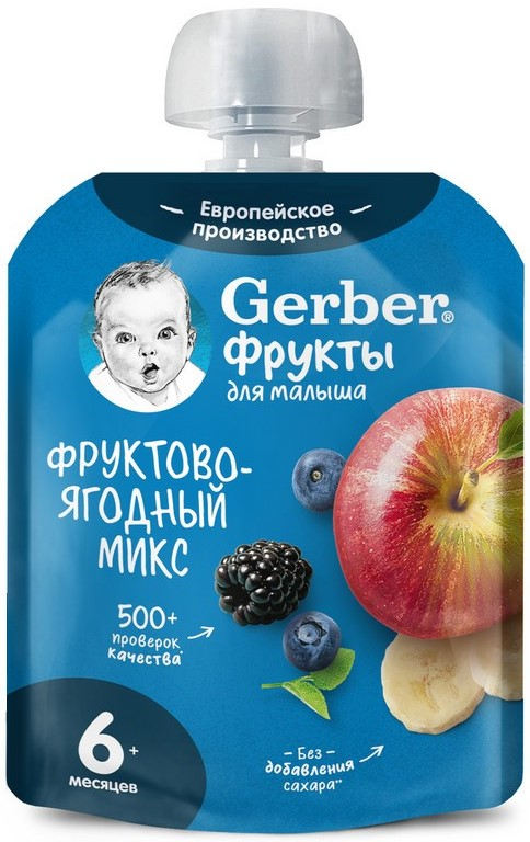 Изображение товара Пюре фруктовое детское Gerber Фрукты и ягоды с 6 месяцев, 90г
