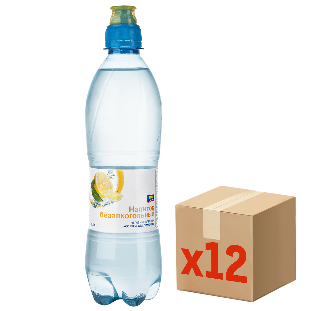 aro Вода со вкусом лимона негазированная, 500мл x 12 шт