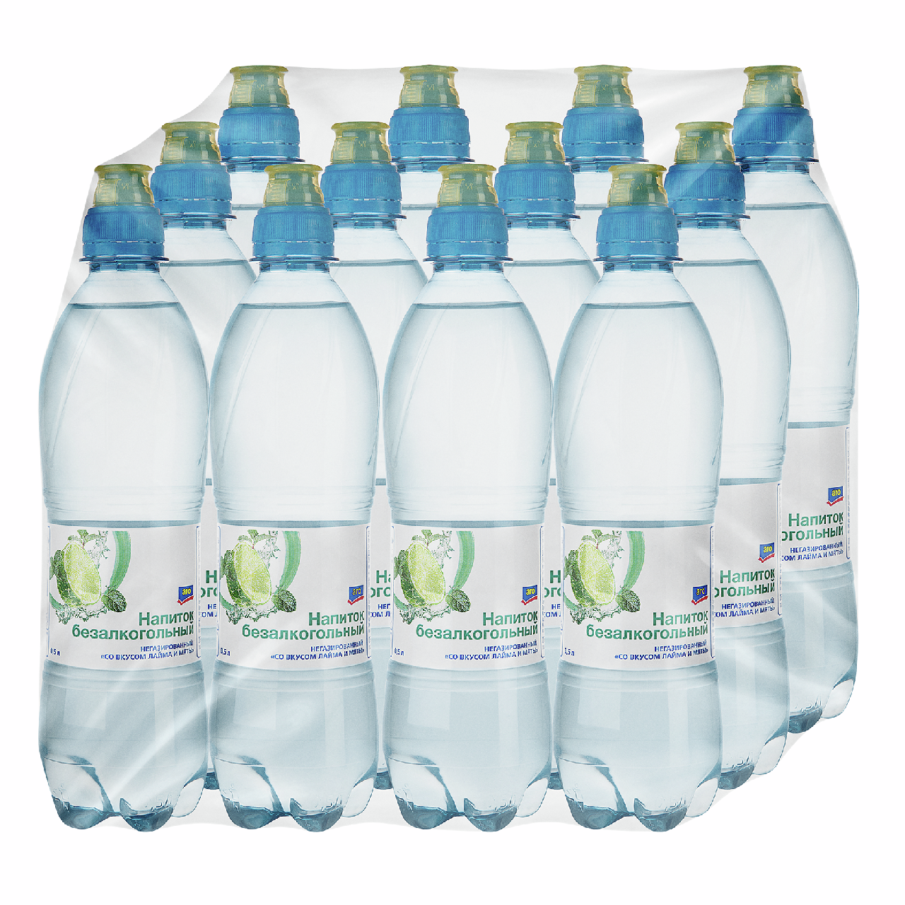 aro Вода со вкусом лайм-мята негазированная, 500мл x 12 шт