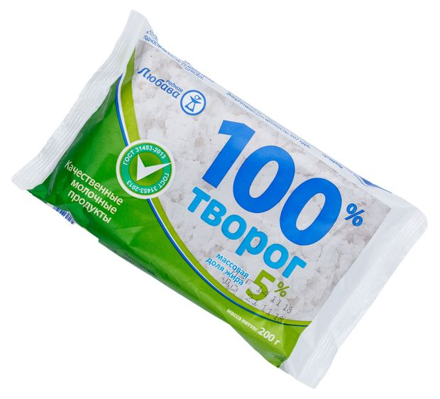 Творог Родная Любава 5%, 200г