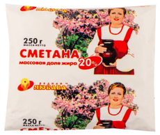 Сметана Родная Любава 20%, 250г