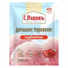Смесь сухая С.Пудовъ мороженое домашнее клубника, 70г