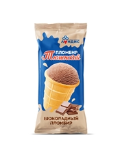 Мороженое Тюменский пломбир шоколад в вафельном стаканчике 15%, 80г