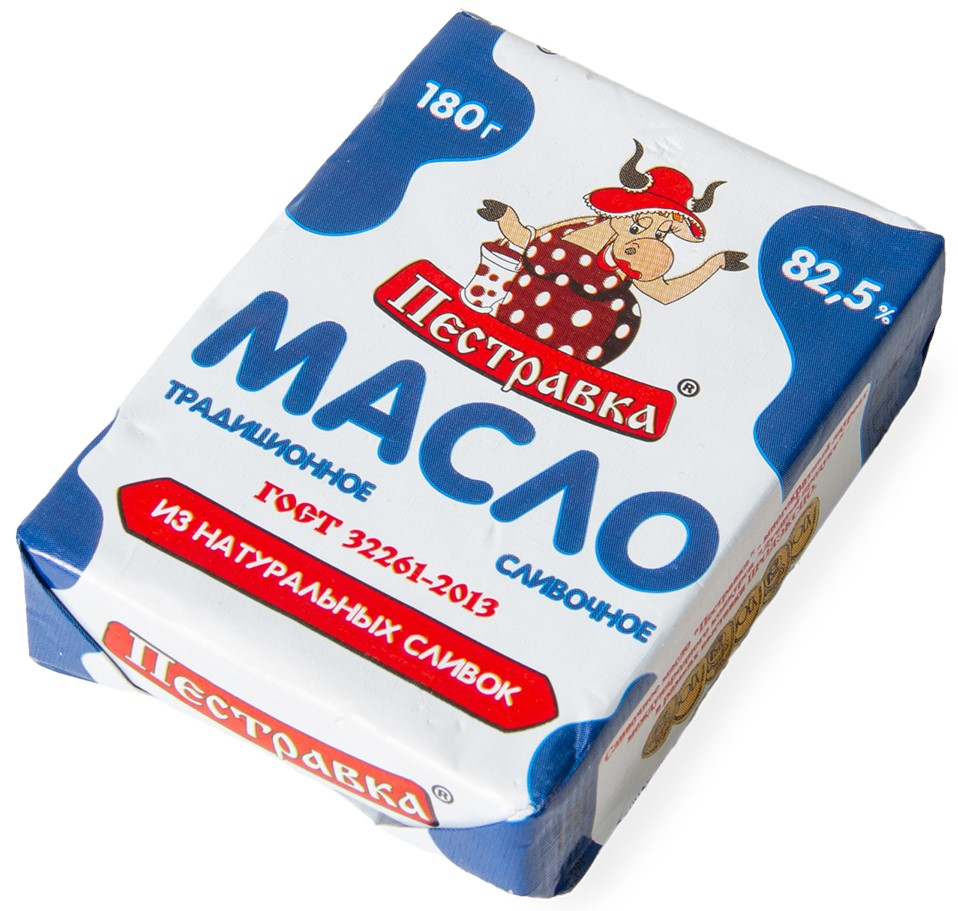 Масло сливочное Пестравка Традиционное ГОСТ 82.5%, 180г