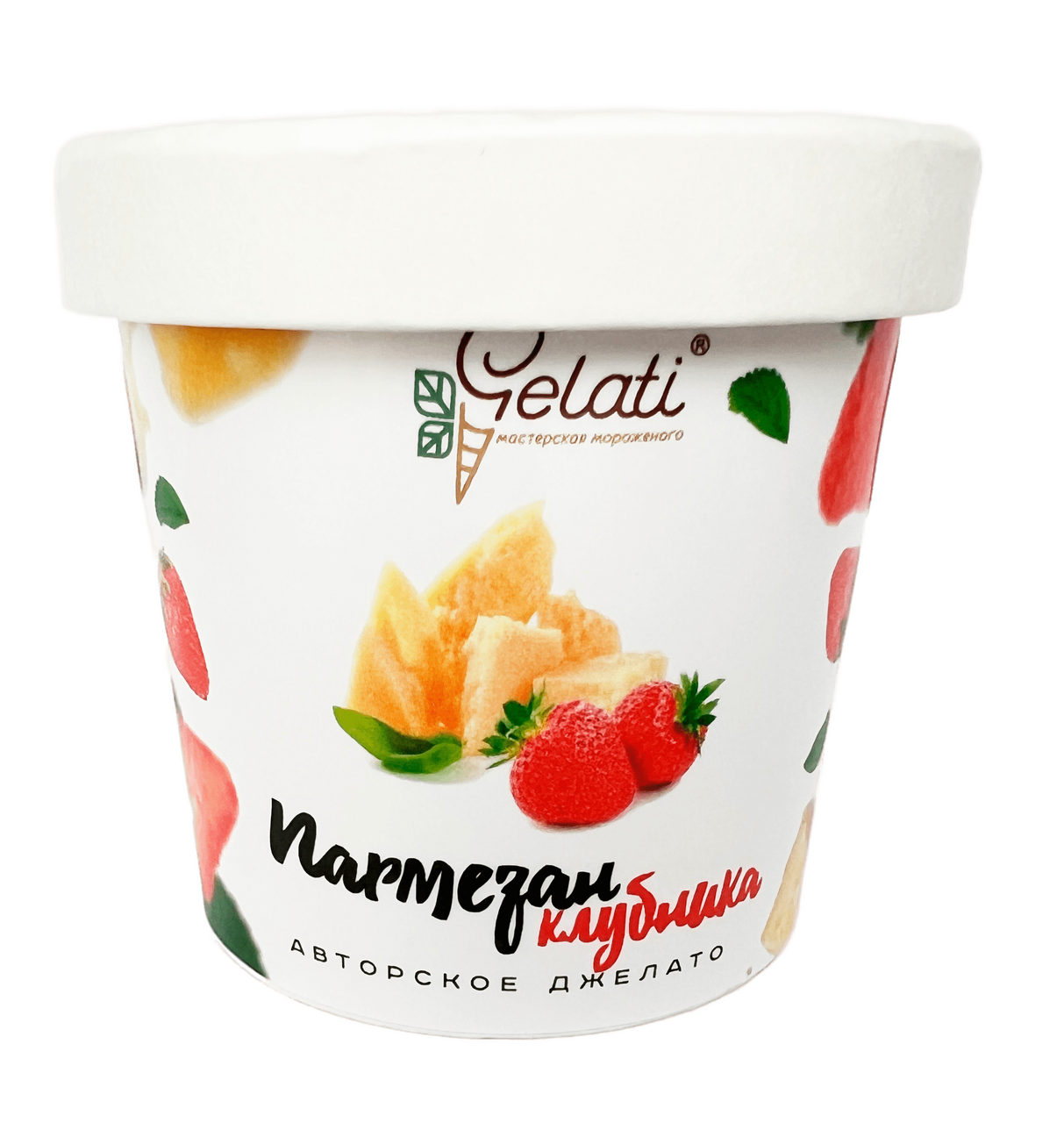 Мороженое Gelati джелато пармезан-клубника, 85г купить с доставкой на дом,  цены в интернет-магазине