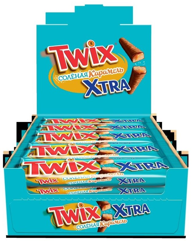 Батончик шоколадный Twix Xtra Cоленая карамель, 82г х 24 шт