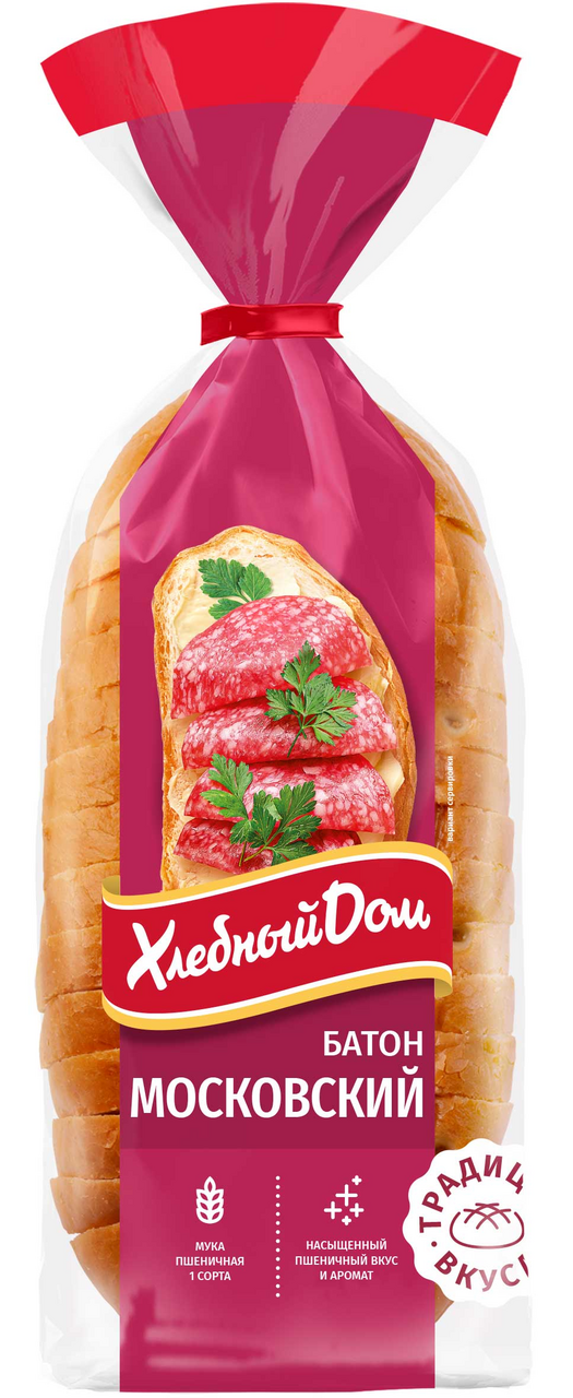 Батон Хлебный дом московский нарезной, 350г