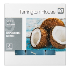 Tarrington House Свеча Чайная ароматическая Карибский кокос, 9шт