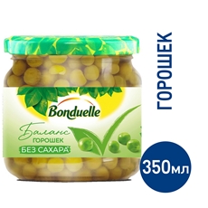 Горошек Bonduelle зеленый без сахара, 350мл