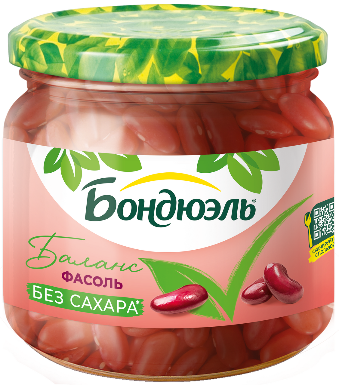 Фасоль красная Бондюэль без сахара, 350мл