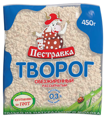 Творог рассыпчатый Пестравка обезжиренный 0.3%, 450г