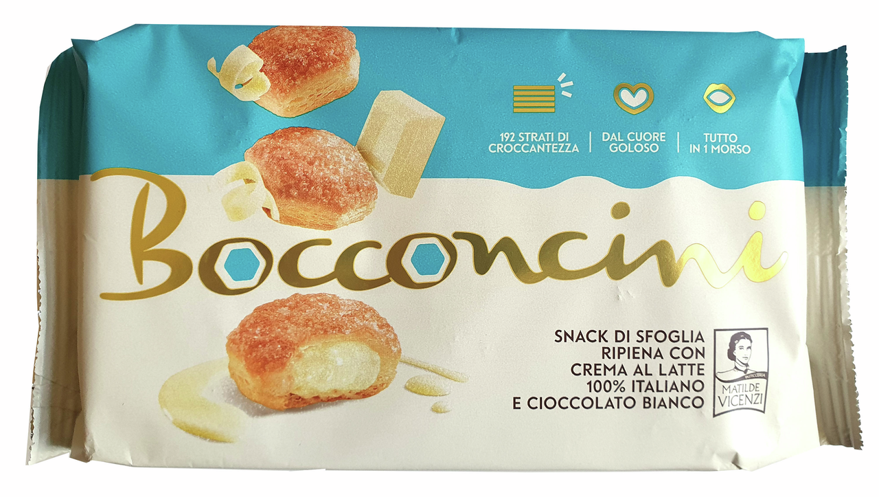 Печенье слоеное Vicenzi Bocconcini с молочным кремом, 100г